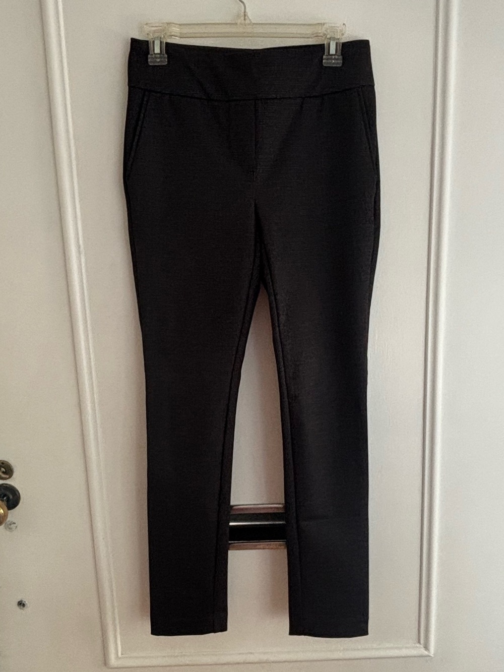 Black/Gray Women's Knit Slim Dress Pants